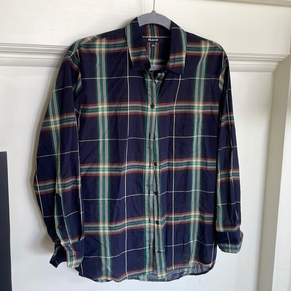 Madewell Tops - Madewell Navy Blue Lightweight Button Up